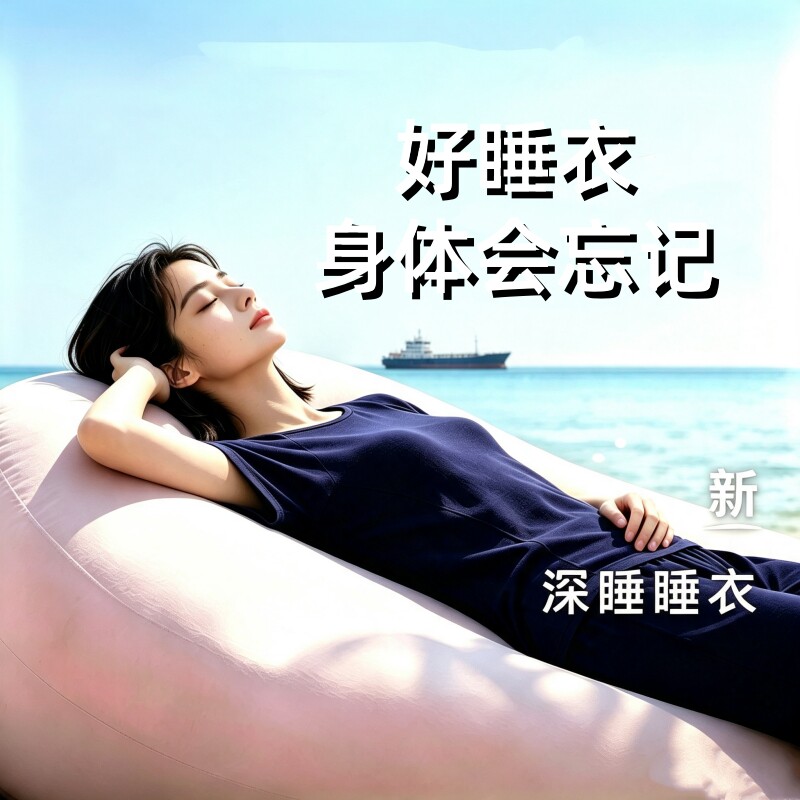 莫代尔深睡无感睡衣深睡新款2026女款长袖短袖四季合适家居服套装