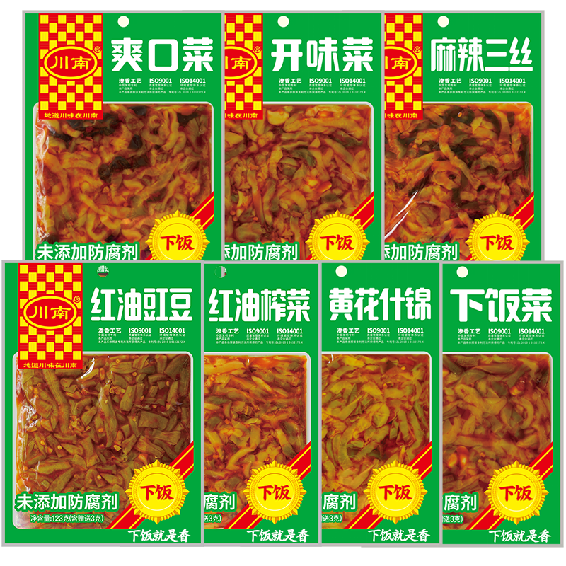 川南下饭菜123g爽口菜开味菜红油榨菜黄花什锦红油豇豆麻辣三丝