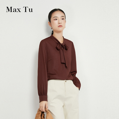 MaxTu宽松大码雪纺小衫春秋衬衫