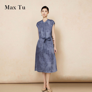收腰显瘦新中式 Max 宽松大码 2025年夏新款 真丝桑蚕丝连衣裙 Tu女装