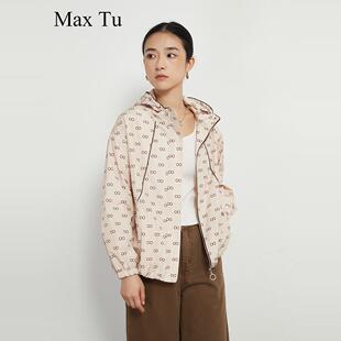 Tu女装 拉链衫 春秋新款 休闲时尚 连帽夹克外套 宽松大码 Max