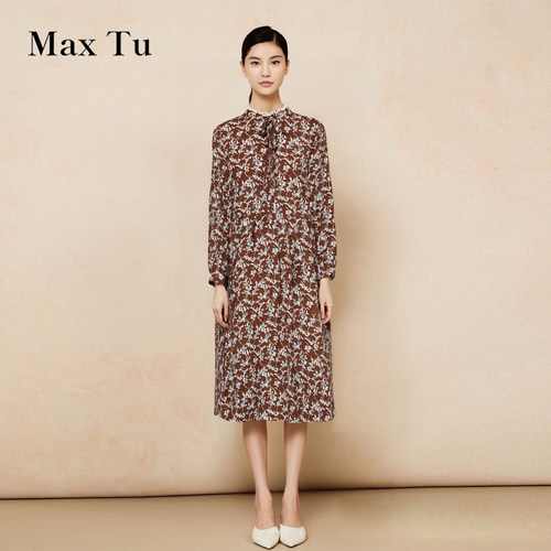 MaxTu女装春秋新款长袖连衣裙