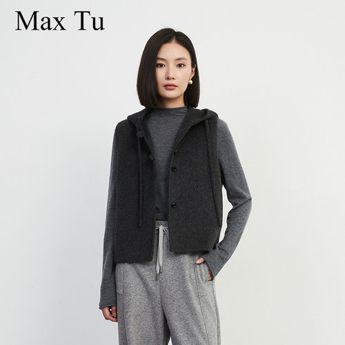 羊毛桑蚕丝毛呢马甲MaxTu女装