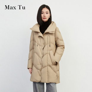 显瘦白鸭绒立领中长款 Max 宽松大码 2025年冬新款 羽绒服 Tu女装