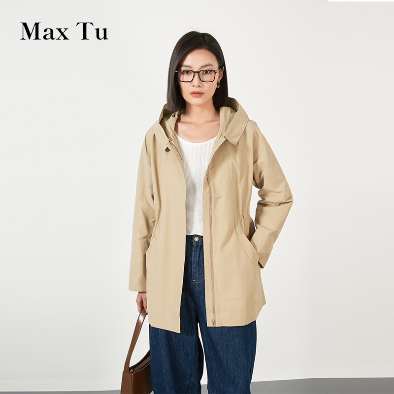 收腰显瘦中长款风衣外套MaxTu