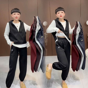 女士秋冬2025新款时尚卫裤刺绣哈伦裤韩版松紧休闲裤高腰百搭显瘦