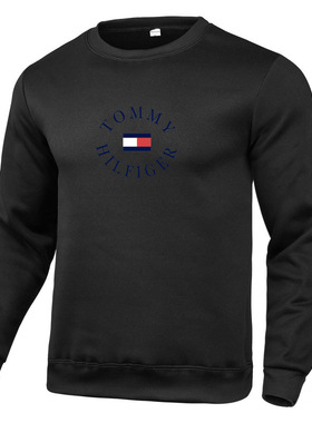 接头嘻哈跨境OZON亚马逊热卖欧美潮牌TOMMY印花男士圆领卫衣工厂