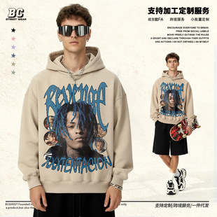 T恤重磅圆领 复古vintage嘻哈说唱印花短袖 跨境XXX Tentacion美式