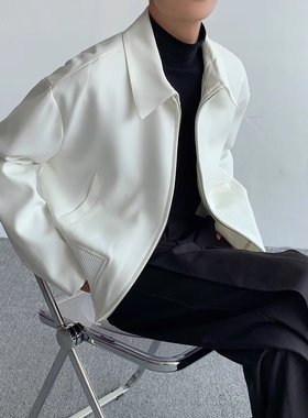 白色cleanfit外套男潮感春季垫肩行政夹克短款开衫拉链棒球服