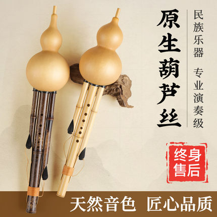 原生葫芦丝乐器C调D调金竹紫竹葫芦丝演奏级成人初学小学生专用