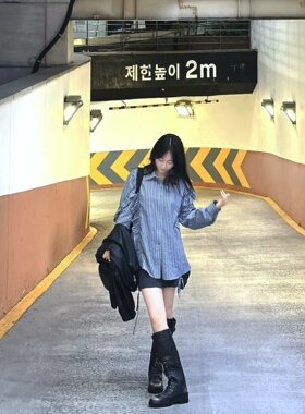 不退换全韩LUCKYCHOUETTE韩代25秋衬衫 LFSA-W25200 5I03