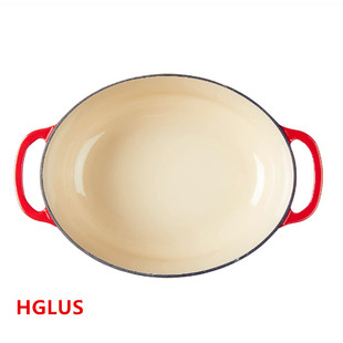 Lodge 洛极铸铁珐琅椭圆 汤锅 炖锅