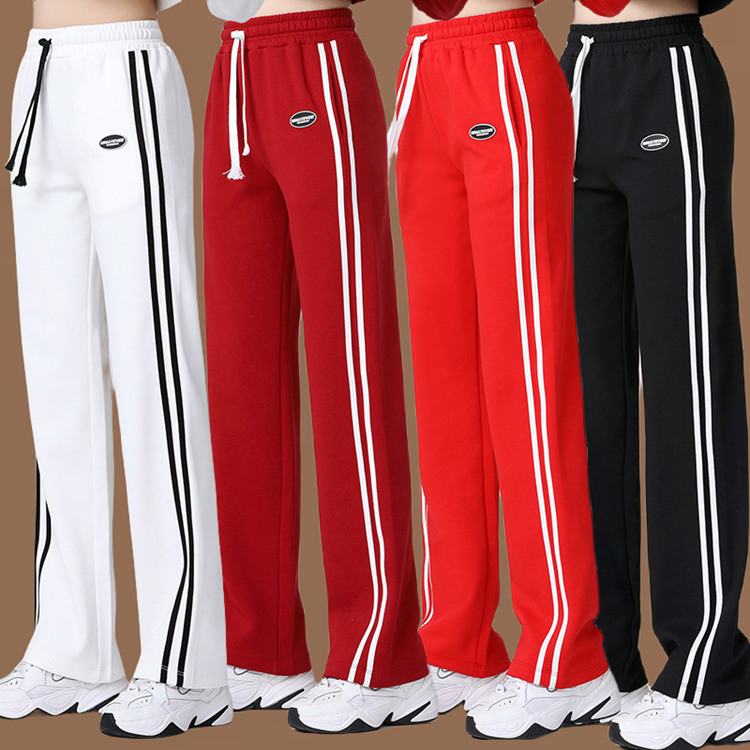 春秋广场舞新款裤子大码健身操服装直筒裤团体跳操纯棉舞蹈裤女