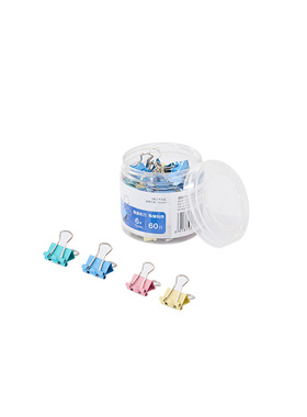 齐心 ZB0006 彩色易分类长尾票夹 6# 15mm 60只/筒 配 1筒装