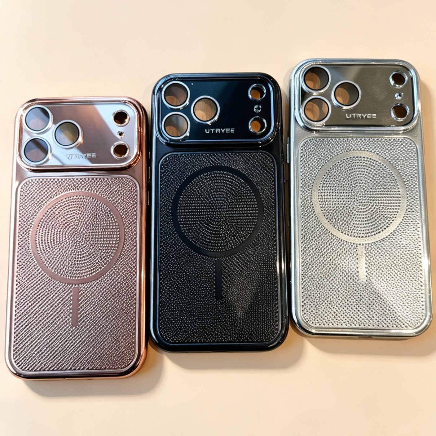 电镀网孔磁吸壳适用于iPhone17promax手机保护壳散热设计保护套