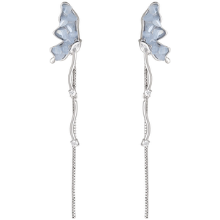 ona灵动蝴蝶耳环女小众设计高级感耳坠小清新森系春夏银针耳饰品