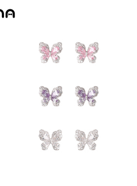 ona精致小巧蝴蝶耳钉小众设计高级感耳环耳坠925银针小清新耳饰品