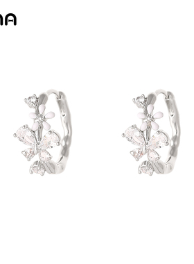 ona花朵圆圈耳扣耳环女小众设计高级感耳坠2025年春夏清新耳饰品