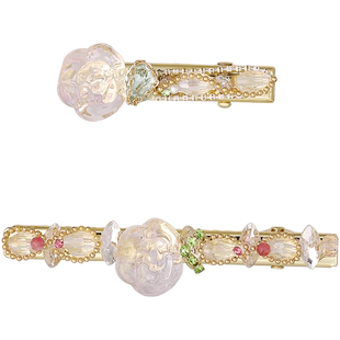 ona精致甜美花朵发饰女边夹侧边耳后发卡后脑勺刘海夹碎发夹组合