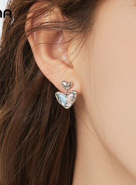 ona爱心蝴蝶耳环女小众设计高级感耳坠甜酷少女感耳钉925银针耳饰