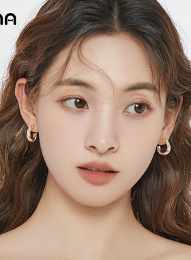 ona法式半圆圈圈耳环女气质轻奢高级感耳坠金色银针简约耳饰品