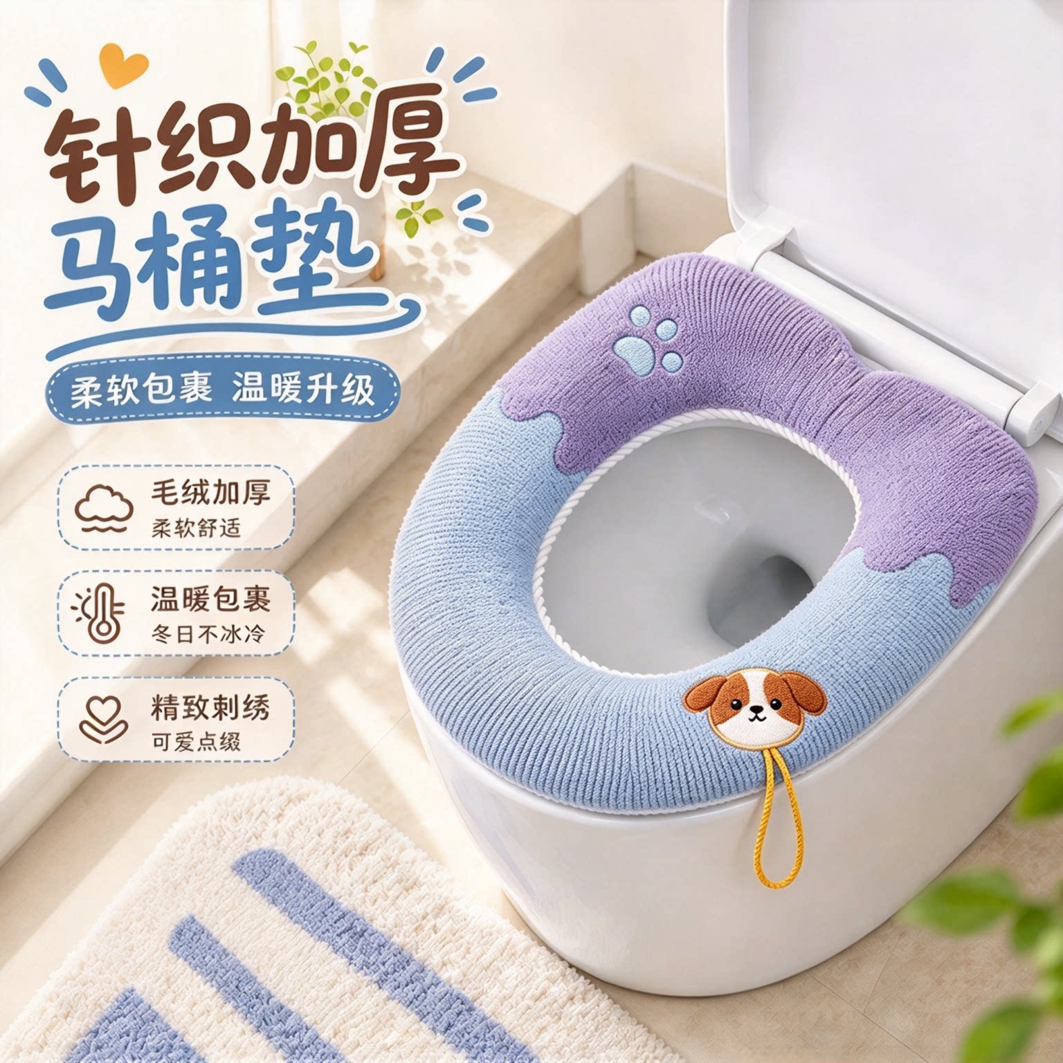 马桶垫秋冬季2026新款马桶坐垫加厚座圈可水洗家用四季通用坐便套