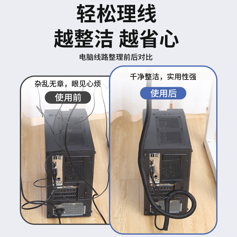 电线固定集线器线管咬线束收纳线防保护电脑整理神器猫套理线管 标准件/零部件/工业耗材 外壳/机架/箱体 原图主图