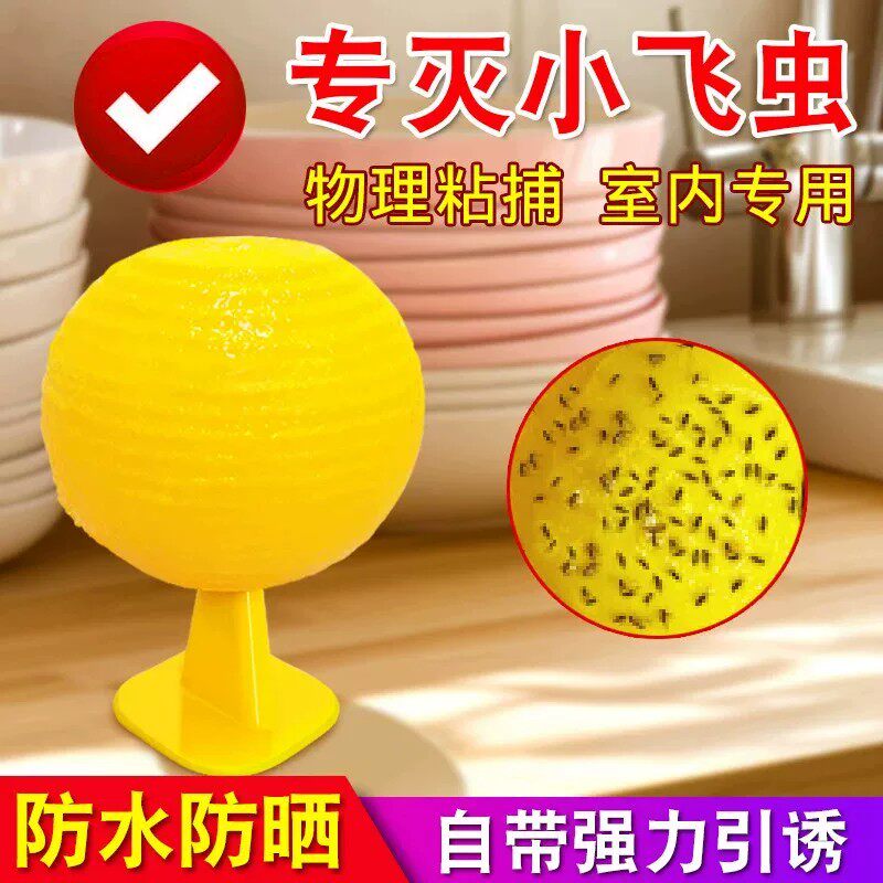 果蝇诱捕器小飞虫灭杀利器室内去除蚊虫厨房蠓虫粘虫球诱苍蝇