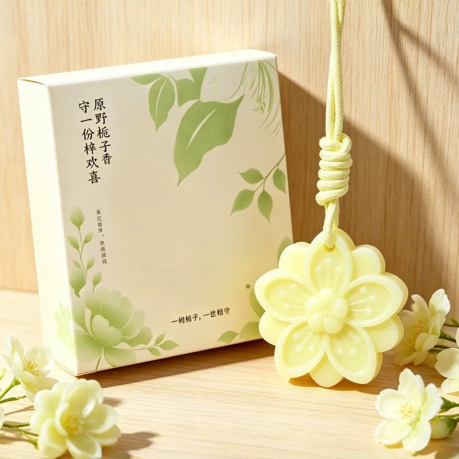 栀子花香薰蜡片持久留香香氛挂件图片