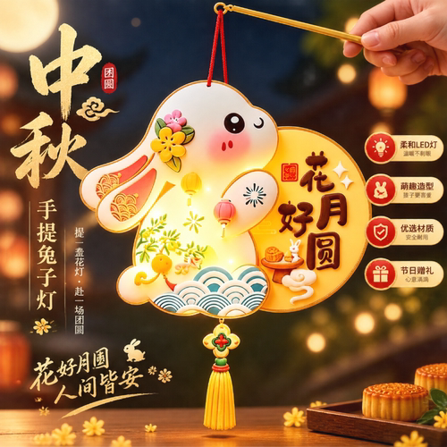 【抱月兔】中秋灯笼材料包