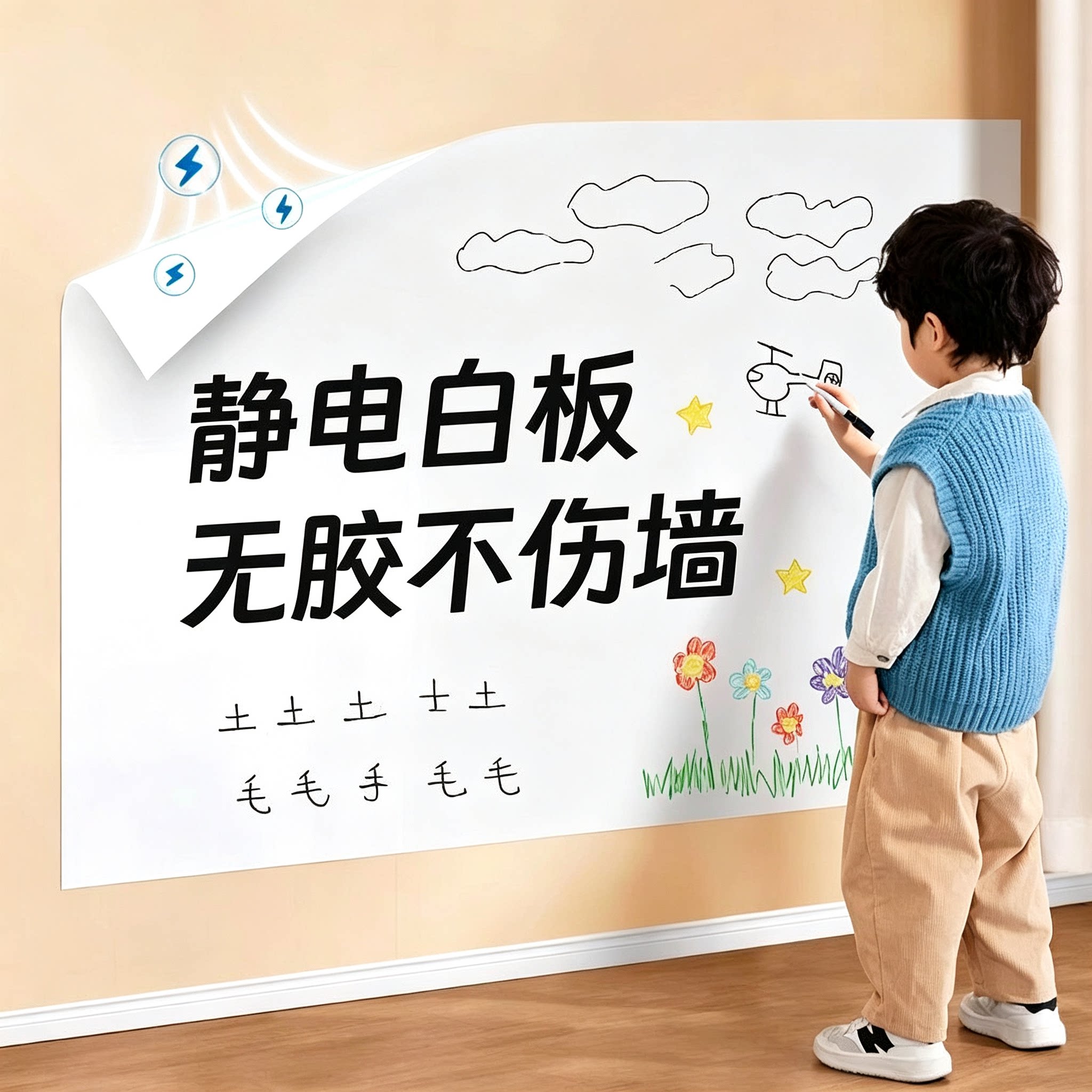 热销10W+！儿童涂鸦静电墙贴图片