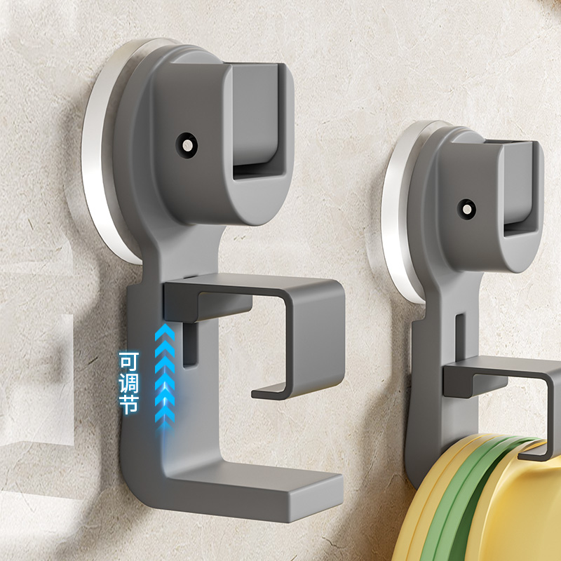 吸盘式可调节挂钩浴室卫生间免打孔置物架吸附钩厕所浴盆挂盆壁挂