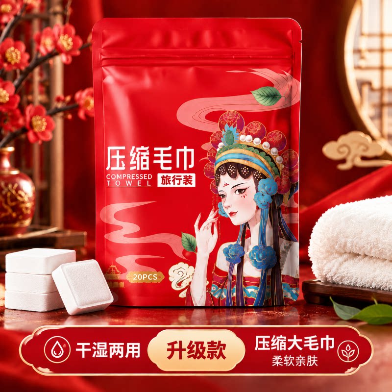 压缩毛巾酒店出差旅行装一次性洗脸巾加厚加大干湿两用独立包装