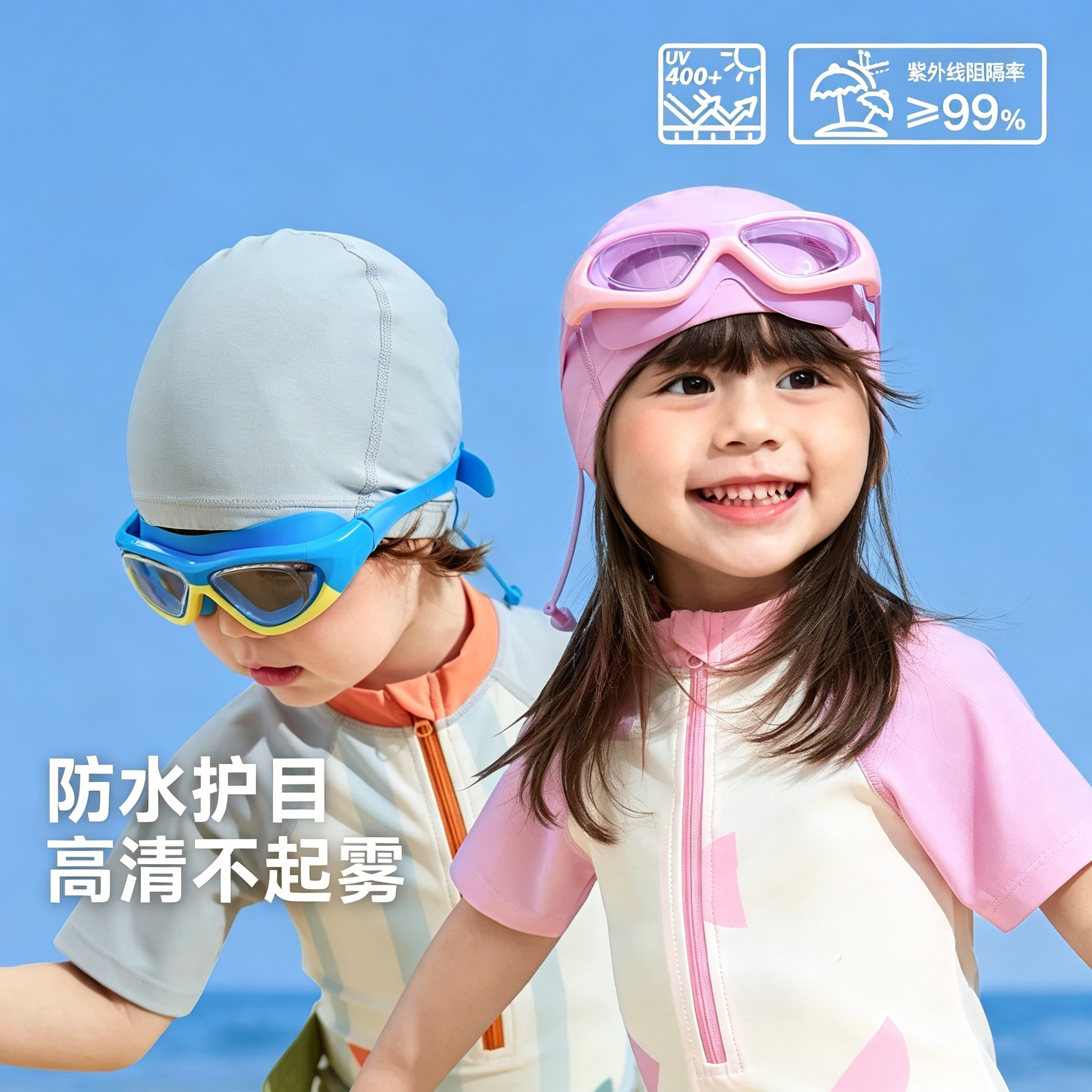 儿童洗澡防水眼镜小女孩洗头神器宝宝眼睛护目镜眼罩小孩游泳泳镜