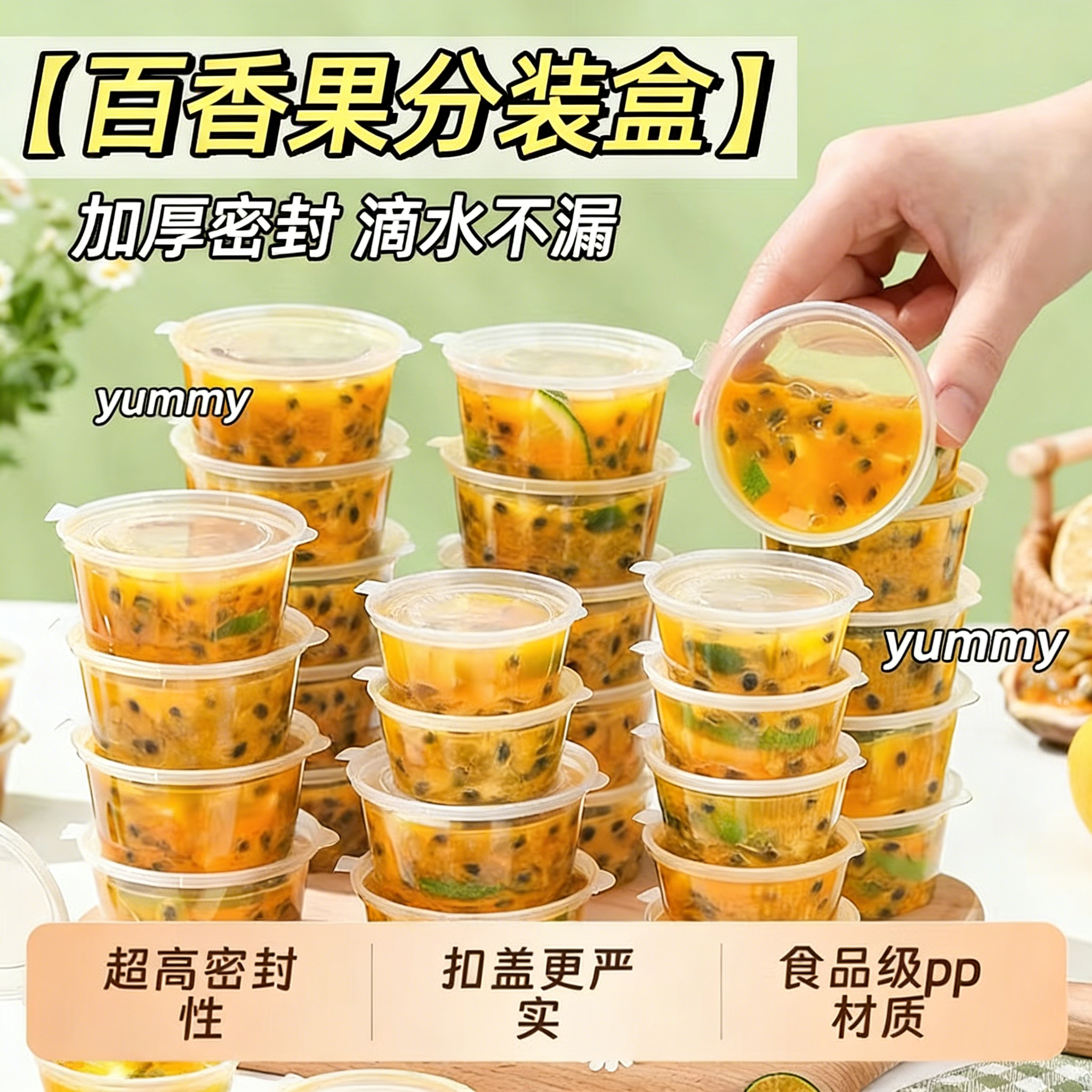 百香果分装神器金桔柠檬冷冻冰块食品一次性小盒子酱料调料蘸料盒