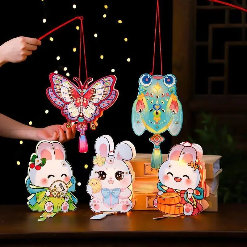 2025新款中秋节兔子灯笼手工diy