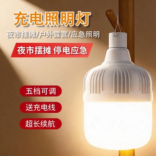 充电应急照明家用停电夜市摆摊地摊灯户外超亮LED露营灯五档调节