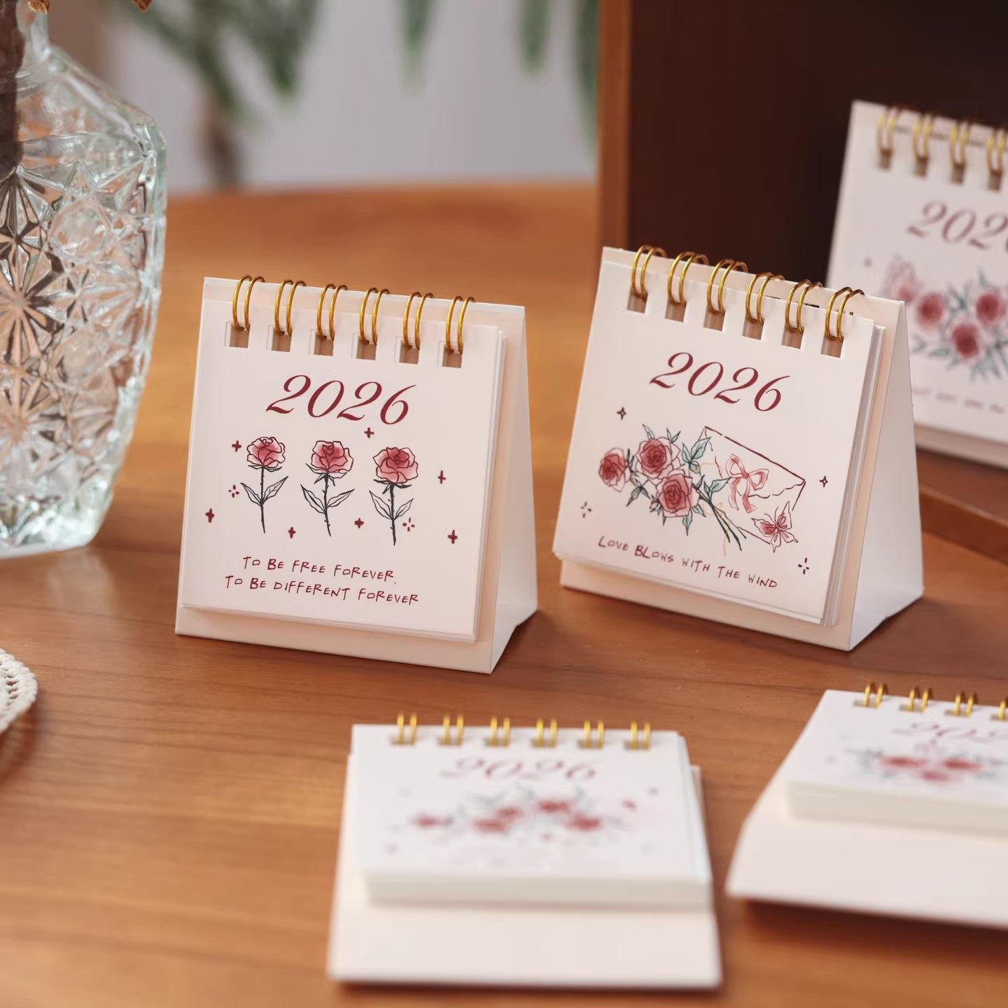 2026年迷你小台历2025美好励志祝福文字国风复古日历桌面摆件礼物,文具电教/文化用品/商务用品,台历,淘宝优惠券,粉丝福利购,淘宝优惠卷