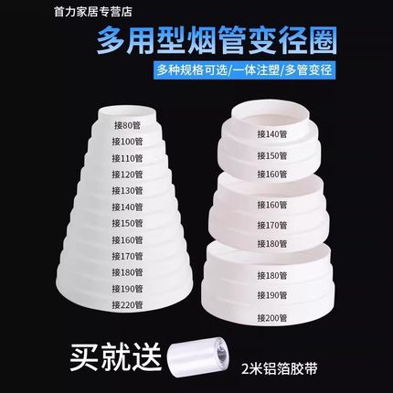 抽油烟机排烟管变径圈排风管转换接头大小厨房烟道管变径器止逆阀