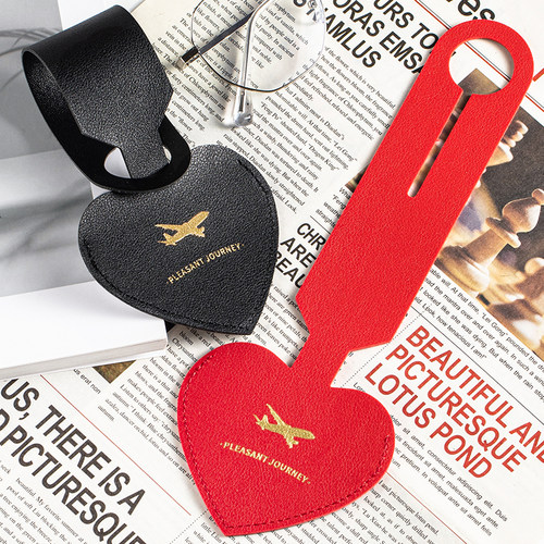 韩国心形行李箱挂牌旅行箱登机牌行李仿皮革