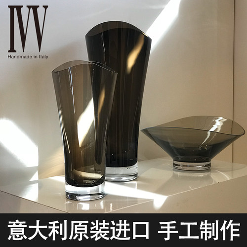意大利IVV进口轻奢花瓶北欧客厅摆件装饰水养插花瓶玄关花瓶IRIS