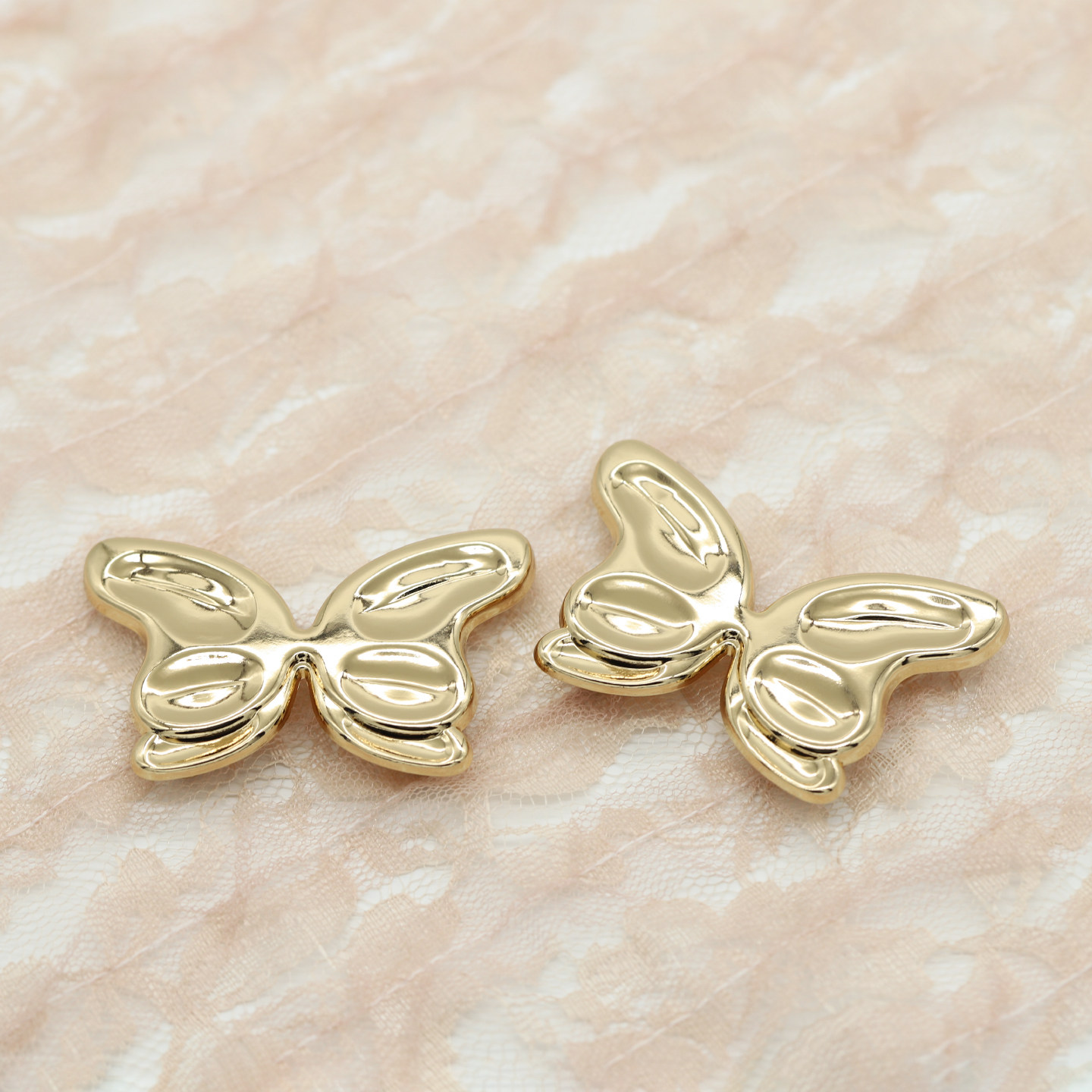 68mm蝴蝶金属丝巾扣女围巾丝带打结扣上衣角收腰纽扣服装辅料配饰