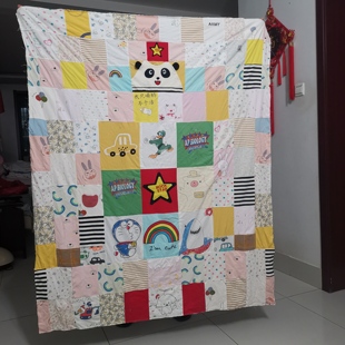 婴儿宝宝儿童旧衣服改制拼接被子幼儿园纯棉百家被手工棉花被促销