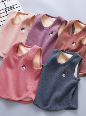 儿童马甲宝宝加绒保暖背心婴儿套头女童加绒坎肩男童加厚童装秋冬