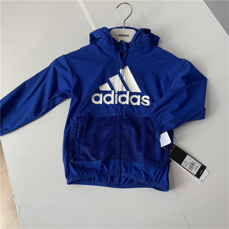 adidas 阿迪达斯童装 儿童春夏款舒适透气连帽风衣夹克外套GP0379