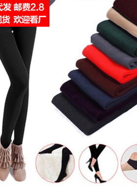 秋冬单层拉绒拉毛裤九分裤 连裤袜 踩脚女打底裤显瘦防勾低工作袜
