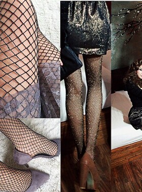 韩国日系外贸 性感金银丝 夜店舞台闪亮银葱镂空网袜 BLIMG连裤袜