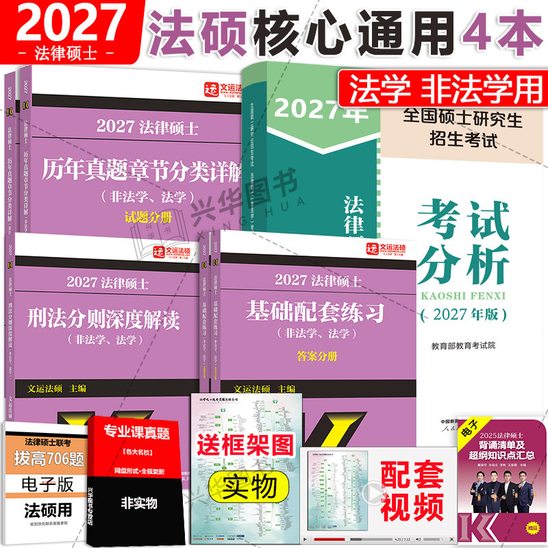 现货 2027考研法硕基础配套练习+历年真题章节分类详解+刑法分则深度解读+非法学法硕考试分析 法律硕士联考法学非法学通用教材
