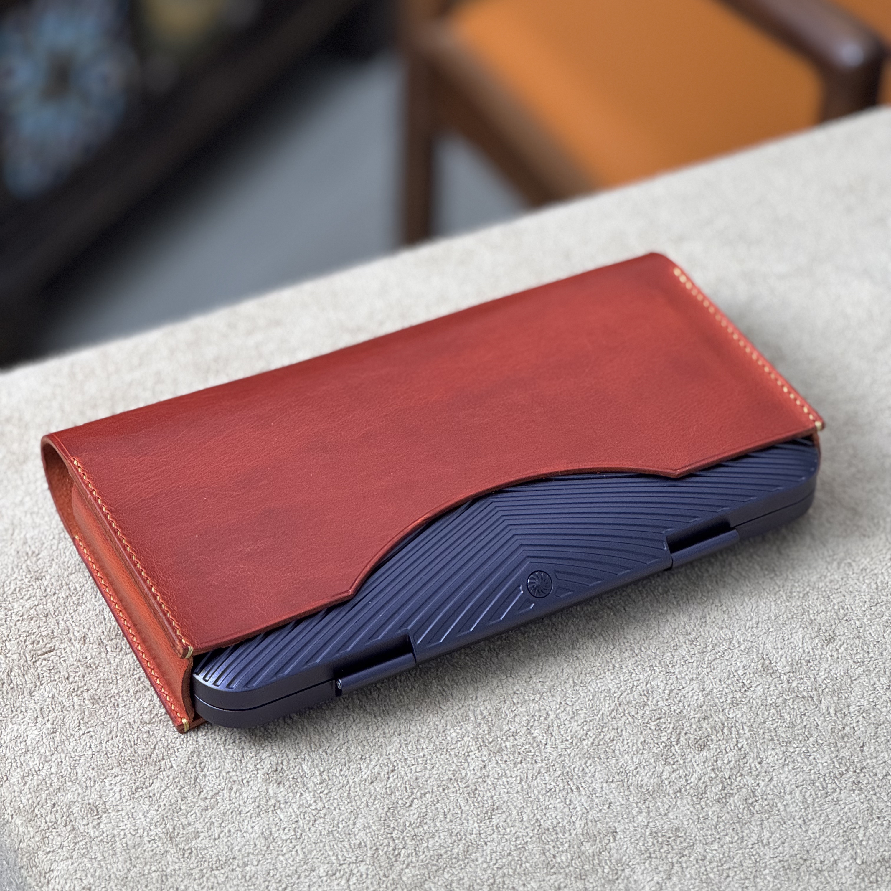 3CM雪茄盒专用皮套 牛皮材质 意大利霍尔文风格植鞣