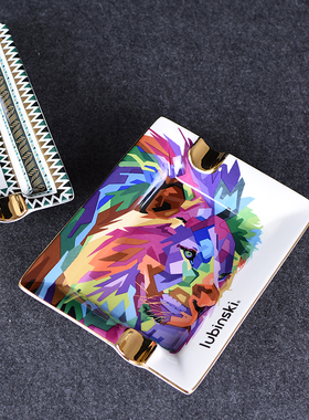 Lubinski雪茄烟灰缸 鲁宾斯基陶瓷烟灰缸 手工描金骨瓷烟缸